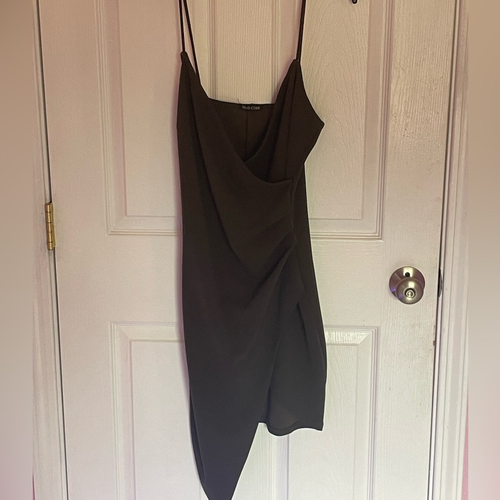Asymmetrical olive green sundress size small